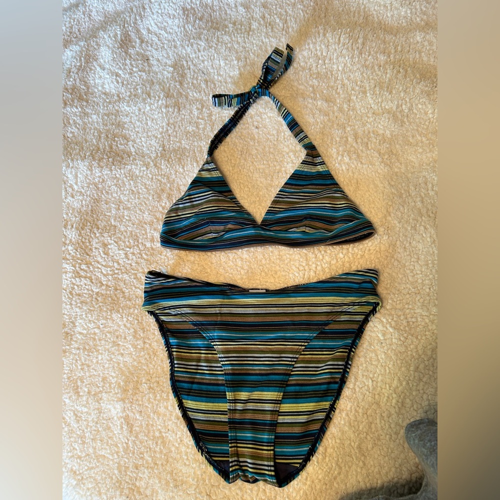 Old Navy Multicolor Striped Bikini Set